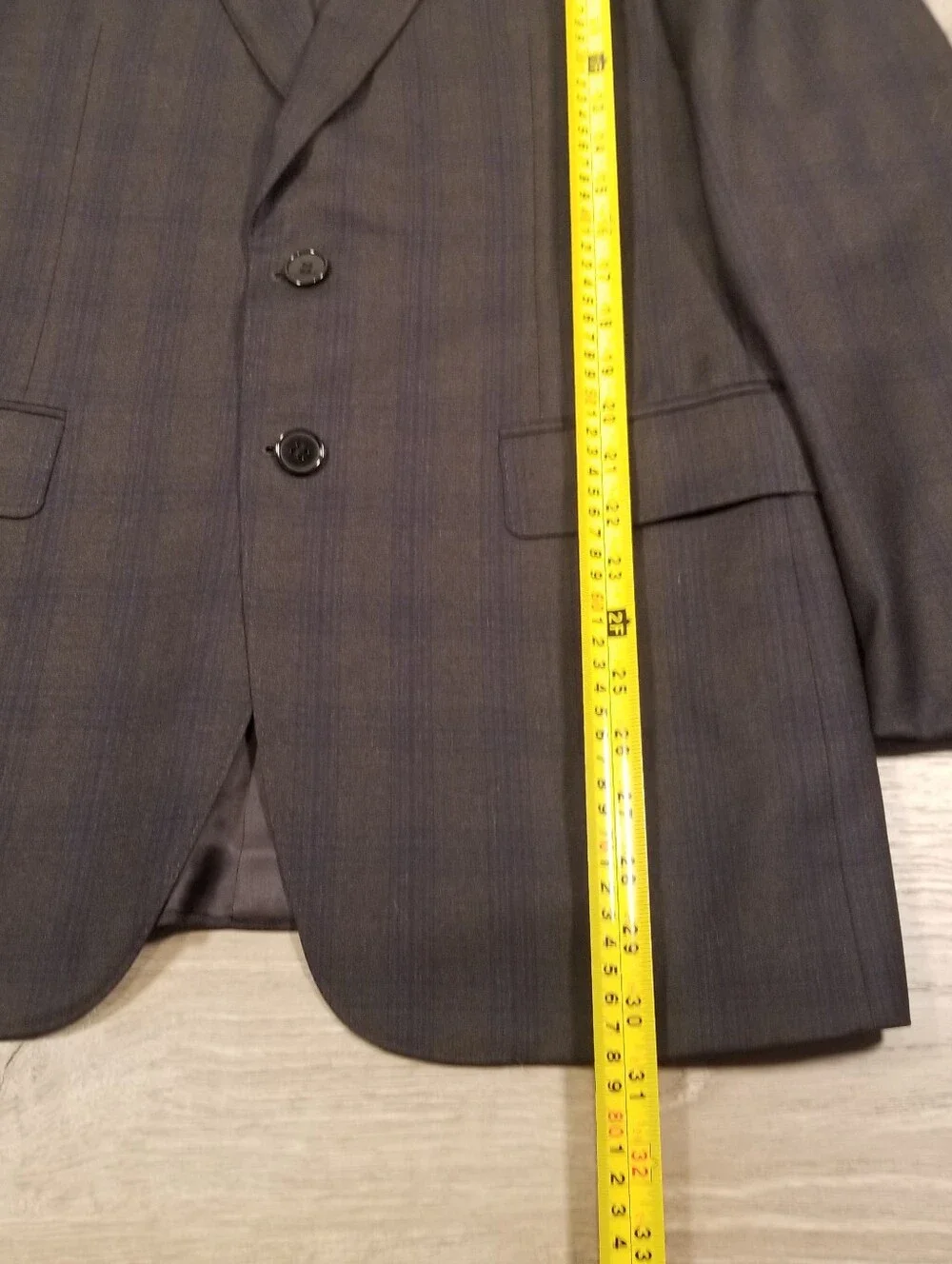 Canali Suit 2 Piece 50R EU (40R 34x30) Mens Gray Blue Rothmans Wool Plaid Check